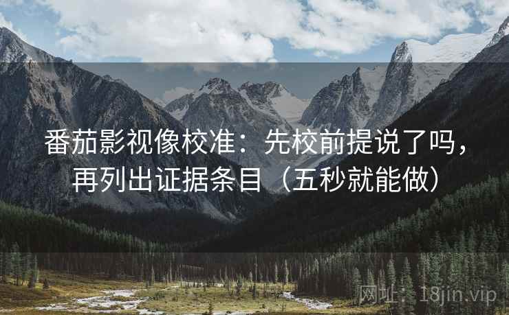 番茄影视像校准：先校前提说了吗，再列出证据条目（五秒就能做）
