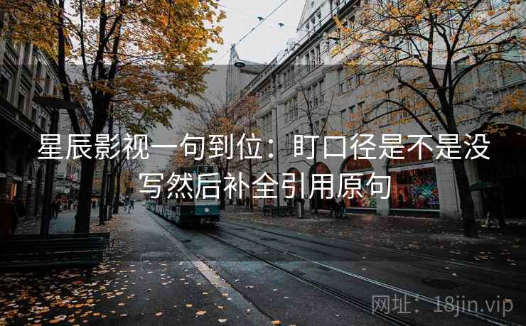 星辰影视一句到位：盯口径是不是没写然后补全引用原句